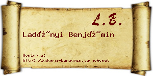 Ladányi Benjámin névjegykártya